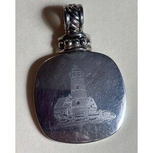 Best Brand Pendant Lighthouse Port Head Light Silver Tone Well Made 1"